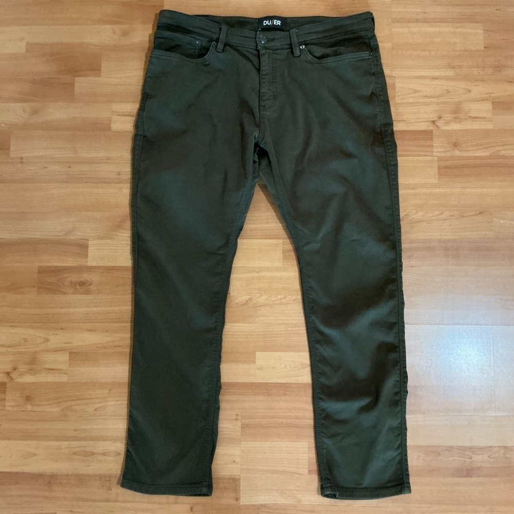 DU/ER N2X Relaxed Taper Performance Jeans Brown w38 Stretch Commuter Pants